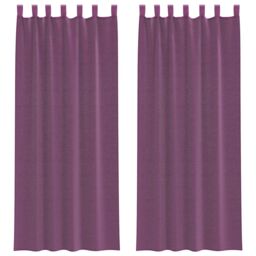Berkfield Home Voile Curtains with Loops 2 pcs Purple 140x260 cm - thumbnail 2