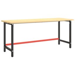 Berkfield Home Work Bench Frame Matte Black & Matte Red 180x57x79 cm Metal - Size: 180 x 57 x 79 cm - thumbnail 2