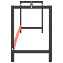 Berkfield Home Work Bench Frame Matte Black & Matte Red 180x57x79 cm Metal - Size: 180 x 57 x 79 cm - thumbnail 5