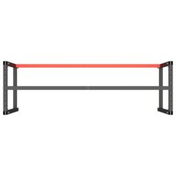 Berkfield Home Work Bench Frame Matte Black & Matte Red 180x57x79 cm Metal - Size: 180 x 57 x 79 cm - thumbnail 6