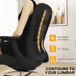STILVORA Black Draughtsman Chair with Flip-up Armrests - thumbnail 9