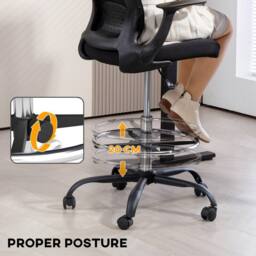 STILVORA Black Draughtsman Chair with Flip-up Armrests - thumbnail 8