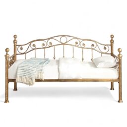 OAT Home Mayfair Antique Brass Effect Metal Single Day Bed Frame in Bronze - thumbnail 7