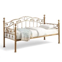 OAT Home Mayfair Antique Brass Effect Metal Single Day Bed Frame in Bronze - thumbnail 6