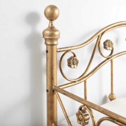 OAT Home Mayfair Antique Brass Effect Metal Single Day Bed Frame in Bronze - thumbnail 5