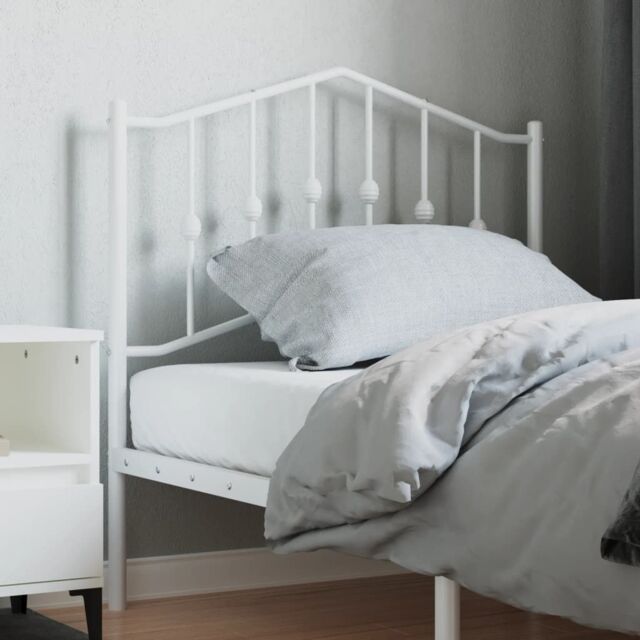 Berkfield Home Metal Headboard White 90 cm in Black - image 1