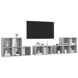 Berkfield Home 8 Piece TV Cabinet Set Concrete Grey Engineered Wood - thumbnail 3