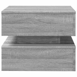 Berkfield Home Coffee Table with LED Lights Grey Sonoma 50x50x40 cm - Size: 50 x 50 x 40 cm - thumbnail 7