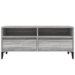 Berkfield Home TV Cabinet Grey Sonoma 100x34.5x44.5 cm Engineered Wood - thumbnail 6