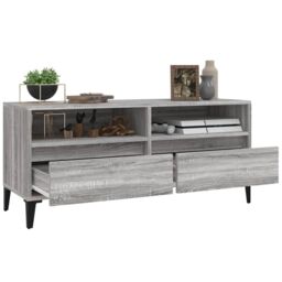 Berkfield Home TV Cabinet Grey Sonoma 100x34.5x44.5 cm Engineered Wood - thumbnail 5