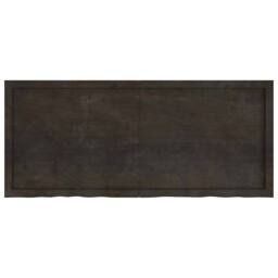Berkfield Home Wall Shelf Dark Grey 140x60x(2-4) cm Treated Solid Wood Oak - thumbnail 3