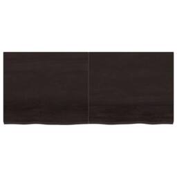 Berkfield Home Wall Shelf Dark Grey 140x60x(2-4) cm Treated Solid Wood Oak - thumbnail 1