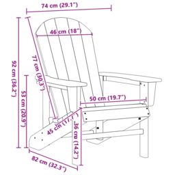 Berkfield Home Adirondack Chair Light Grey 74x82x91 cm HDPE - Size: 74 x 82 x 91 cm - thumbnail 9