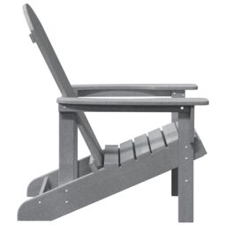 Berkfield Home Adirondack Chair Light Grey 74x82x91 cm HDPE - Size: 74 x 82 x 91 cm - thumbnail 5