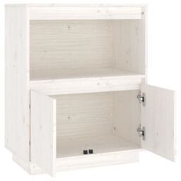 Berkfield Home Sideboard White 60x34x75 cm Solid Wood Pine - Size: 60 x 34 x 75 cm - thumbnail 5