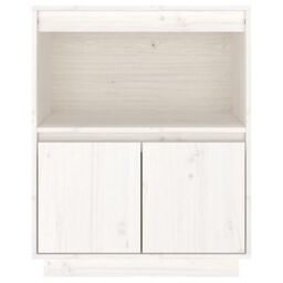 Berkfield Home Sideboard White 60x34x75 cm Solid Wood Pine - Size: 60 x 34 x 75 cm - thumbnail 6