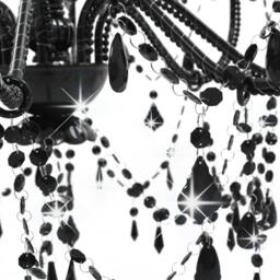 Berkfield Home Chandelier with Beads Black 8 x E14 Bulbs - thumbnail 4