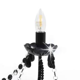 Berkfield Home Chandelier with Beads Black 8 x E14 Bulbs - thumbnail 6