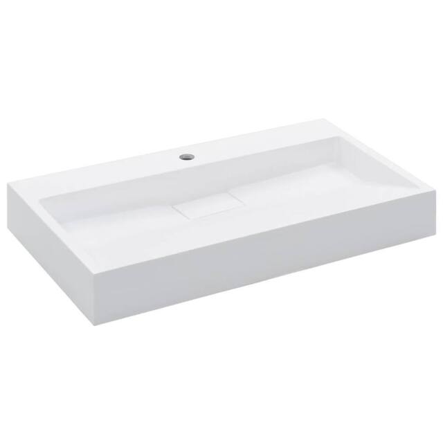 Berkfield Home Wash Basin 80x46x11 cm Mineral Cast/Marble Cast White - Size: 80 x 46 x 11 cm - image 1