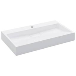 Berkfield Home Wash Basin 80x46x11 cm Mineral Cast/Marble Cast White - Size: 80 x 46 x 11 cm