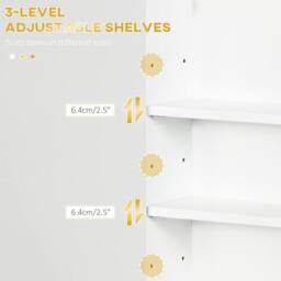 Wyld Haus Miviano Over Toilet Wall Cabinet with Adjustable Shelves White - thumbnail 6