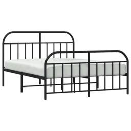 Berkfield Home Metal Bed Frame with Headboard & Footboard Black 160x200 cm - thumbnail 5