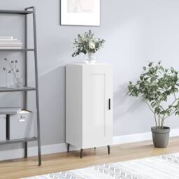 Berkfield Home Sideboard High Gloss White 34.5x34x90 cm Engineered Wood - thumbnail 2