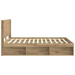 Berkfield Home Bed Frame with Storage & Headboard Artisan Oak 150 x 200 cm in Brown - thumbnail 6