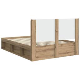 Berkfield Home Bed Frame with Storage & Headboard Artisan Oak 150 x 200 cm in Brown - thumbnail 7