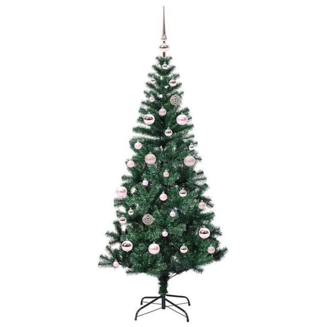 Berkfield Home Elegant Artificial Pre-lit Christmas Tree Green 150 cm PVC & Metal - image 1