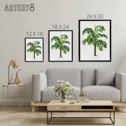 "Artery8 Martinezia Lindeniana Palm Tree Kerchove Framed Canvas Wall Art Print in White - Size: W12"" x H16""" - thumbnail 4