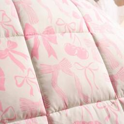 OHS Bows Frill Edge Coverless 7.5 Tog Duvet Set with Pillowcase in Pink - Size: Single - thumbnail 5