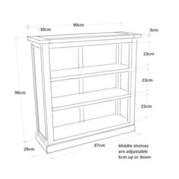 Cabinet Bits Bookcase with plinth 90x90x30cm in Grey - Size: 90 x 90 x 30 cm - thumbnail 6