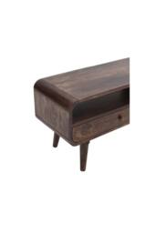 IH Design Rowledge Dark Mango Wood Large TV Stand 2 Drawers in Dark Brown - thumbnail 5