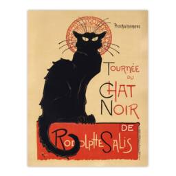 Artery8 Black Cat Chat Noir Cabaret Vintage Ad Steinlen Framed Wall Art Print in Orange - Size: A4 - thumbnail 3
