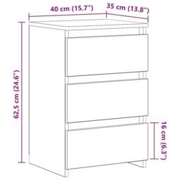 Berkfield Home Bed Cabinets 2 pcs White 40x35x62.5 cm Engineered Wood - thumbnail 8