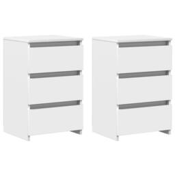 Berkfield Home Bed Cabinets 2 pcs White 40x35x62.5 cm Engineered Wood - thumbnail 1