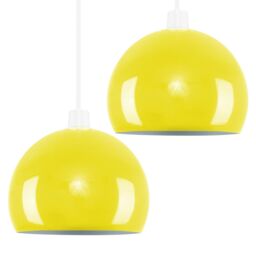ValueLights Mini Arco Pair of Yellow Ceiling Pendant Shade - thumbnail 3