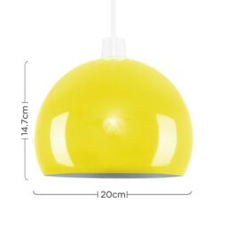 ValueLights Mini Arco Pair of Yellow Ceiling Pendant Shade - thumbnail 6