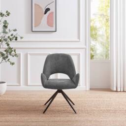 FurnitureboxUK Layla Grey Fabric Swivel Office Chair - thumbnail 3