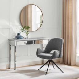FurnitureboxUK Layla Grey Fabric Swivel Office Chair