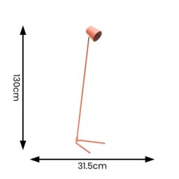 ValueLights Lark Metal Task Slimline Floor Lamp & LED Bulb in Pink - thumbnail 6