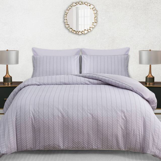 Pamposh Luxury Duvet Cover Set King Size Reversible Bedding Sets in Mauve - Size: Double - image 1