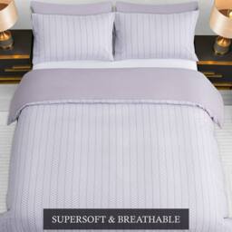Pamposh Luxury Duvet Cover Set King Size Reversible Bedding Sets in Mauve - Size: Double - thumbnail 3