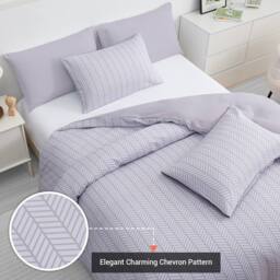 Pamposh Luxury Duvet Cover Set King Size Reversible Bedding Sets in Mauve - Size: Double - thumbnail 4
