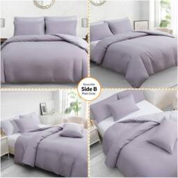 Pamposh Luxury Duvet Cover Set King Size Reversible Bedding Sets in Mauve - Size: Double - thumbnail 6