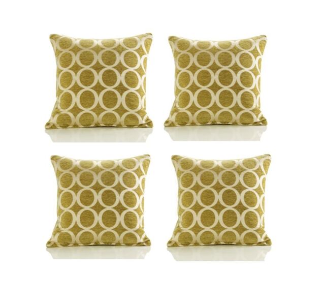 Luxury Living Luxury Chenille Cushion set of 4 in Lime - Size: 45 cm x 45 cm - image 1