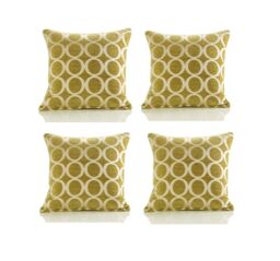 Luxury Living Luxury Chenille Cushion set of 4 in Lime - Size: 45 cm x 45 cm