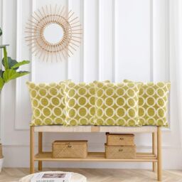 Luxury Living Luxury Chenille Cushion set of 4 in Lime - Size: 45 cm x 45 cm - thumbnail 6