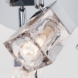 ValueLights Ritz Ice Cube Polished Chrome IP44 Bathroom 3 Way Spotlight Flush Ceiling Light in Silver - thumbnail 4
